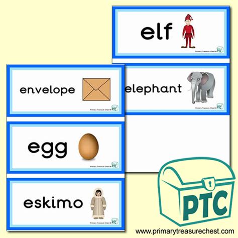 Letter E Flash Cards Printables