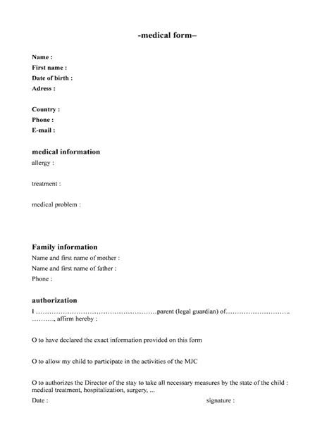 Medical Form Fill Out And Sign Printable Pdf Template Airslate Signnow