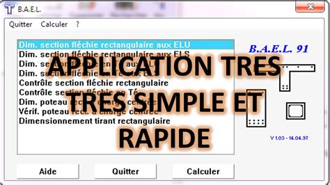 Application simple et rapide pour dimensionner les éléments en béton