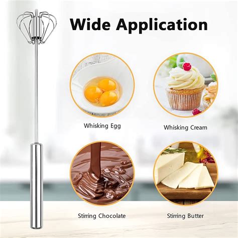 Semi Automatic Egg Whisk Hand Push Egg Beater Stainless Steel Blender