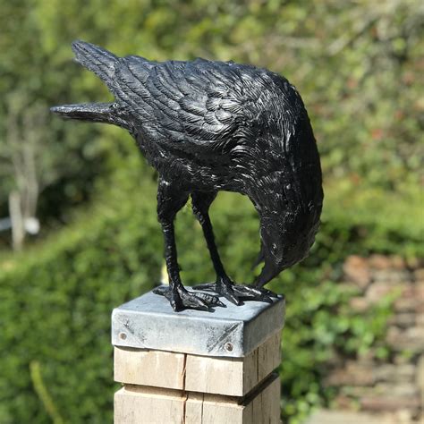 Bronze Crow Head Bent -Bronze garden statues by Adams Bronze