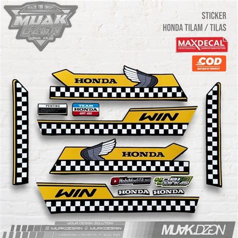 Jual Striping Stiker Honda Win Custom Tema Mooneyes Bahan Transparan