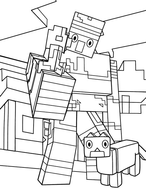 Golem From Minecraft Coloring Page Free And Printable