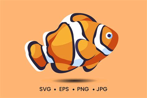 Cute Clownfish Vector Clipart Sea Fish Graphic by Arifuls Graphic Kit ...