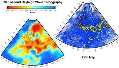 Rayleigh Wave Group Velocity Tomography And Path Map At Seconds