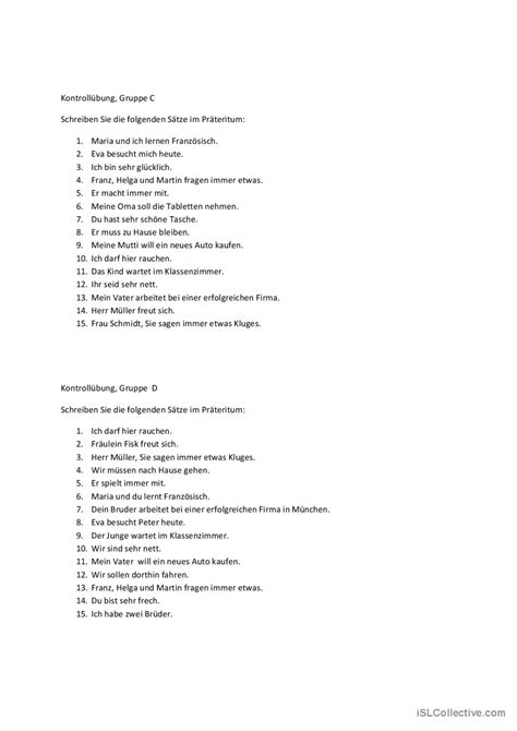 Pr Teritum Allgemeine English Esl Worksheets Pdf Doc