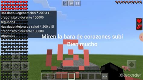 Como Tener Corazones Infinitos En Minecraft Comando Youtube