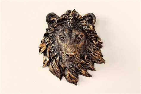 Lion Wall Decor Lion Head Wall Decor Lion Sculpture Animal Etsy