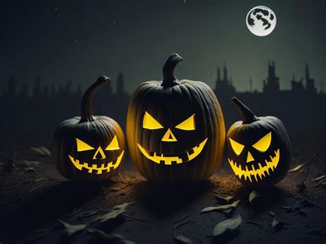 Premium Ai Image Halloween Pumpkin Head Jack Lantern With Burning