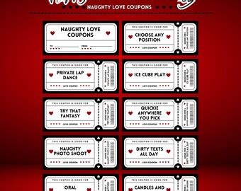 Printable Love Sex Coupons 39 Naughty Valentine S Day Gift For Him Or Her Sexy Anniversary