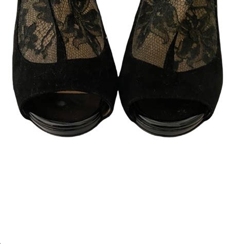 Jimmy Choo Shoes Jimmy Choo Black Nude Lace Heels Poshmark