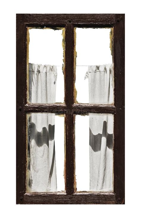 Old Closed Window with Curtains Stock Image - Image of vintage, aged: 125405157