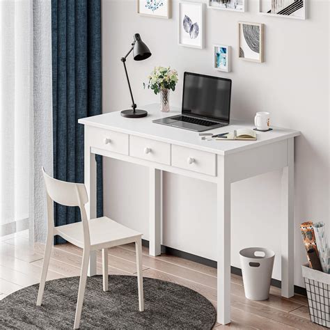 ADORNEVE Writing Desk With 7 Drawers Home Office Desk With Hutch