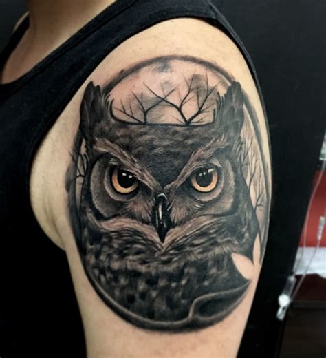 Owl Realistic Tattoo By Juan David Castro R Owl Skull Tattoos Mens Owl