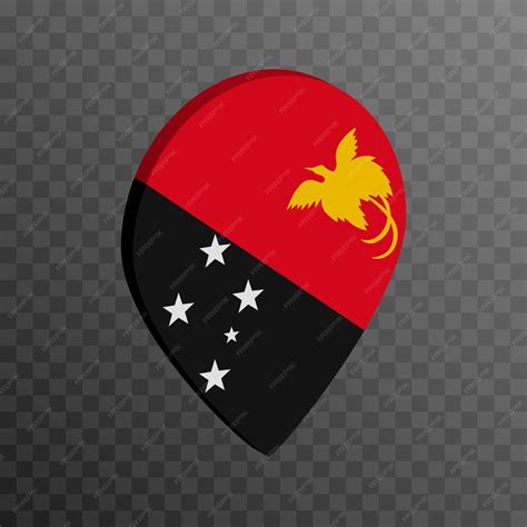 Premium Vector Map Pointer With Papua New Guinea Flag Vector Illustration