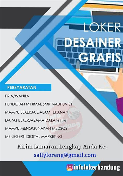 Lowongan Kerja Desainer Grafis Sally Loreng Bandung November 2019 Info Loker Bandung Terbaru 2023