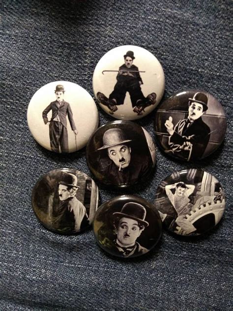 Charlie Chaplin Button Set 1 Pins Pinback Buttons Etsy