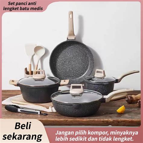 Jual Pcs Putih Granit Antilengket Peralatan Masak Dapur Untuk Semua