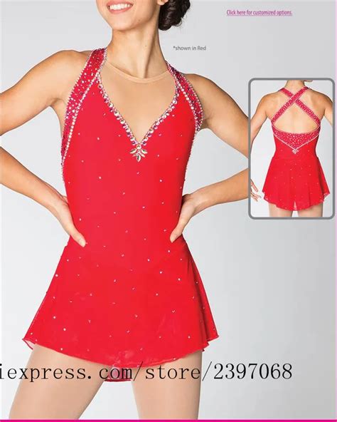 Red Figure Skating Dresses Women Competition Ice Skating Dress New