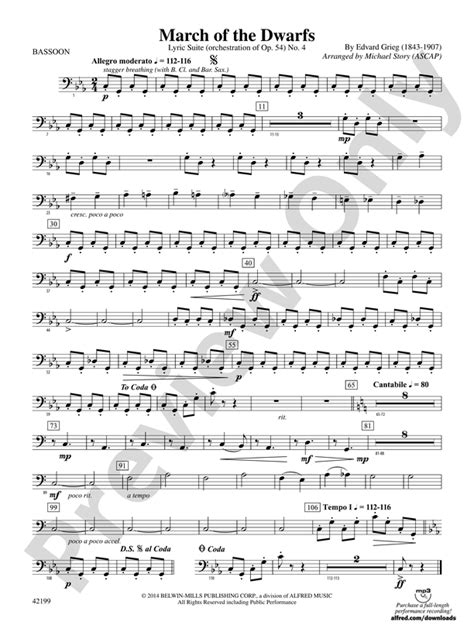 March Of The Dwarfs Bassoon Bassoon Part Digital Sheet Music Download