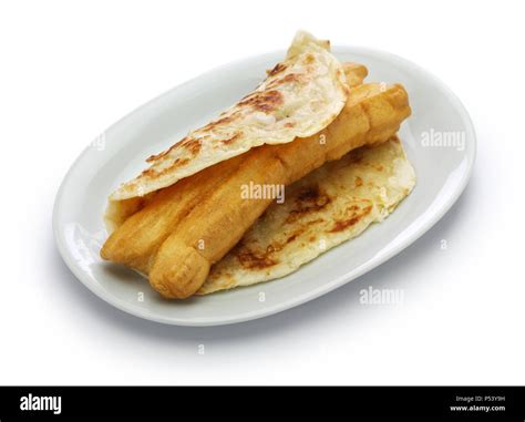 Shaobing Youtiao Chinese Cruller In Layered Flatbread Taiwanese Food