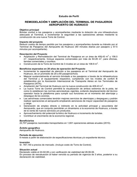 remodelación y ampliación del terminal de pasajeros aeropuerto de