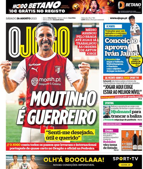 Capa Jornal O Jogo Agosto Capasjornais Pt