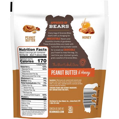 Bear Naked Granola Bites Vegetarian And Gluten Free Snacks Peanut Butter And Honey Oz