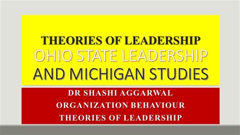 Ohio State Leadership Studies And Michigan Studies Theories Of