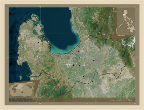 Pangasinan Philippines High Res Satellite Labelled Points Of Stock