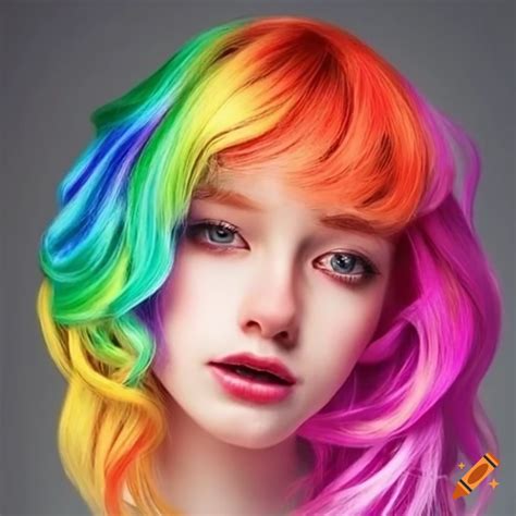 Vibrant Rainbow Colored Hair