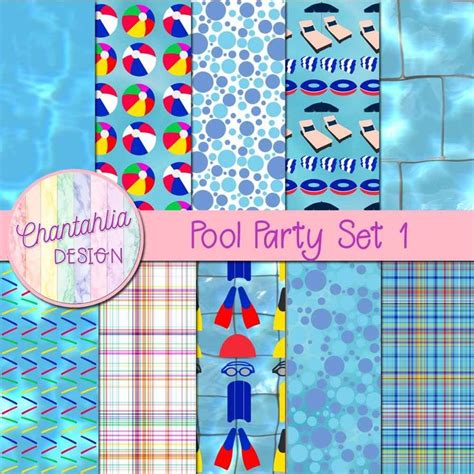 Pool Party Digital Paper Set