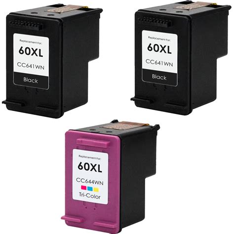 Hp 60xl Ink Cartridge Combo 2 Black 1 Color 3 Pack