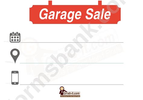 Garage Sale Sign Template printable pdf download