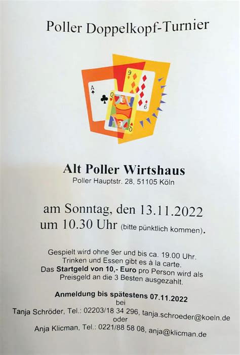 Doppelkopfturnier Alt Poller Wirtshaus