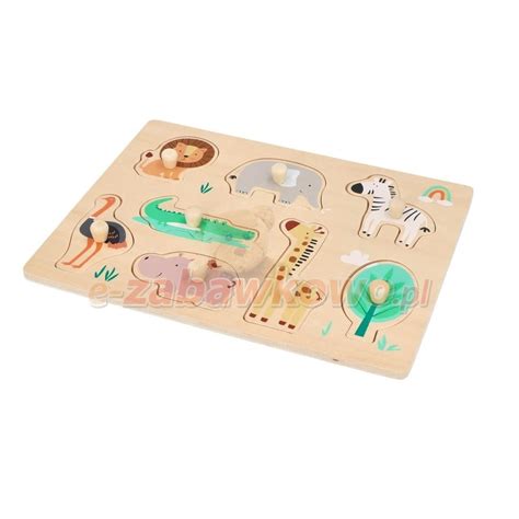 Adam Toys Drewniana Uk Adanka Puzzle Safari Z Uchwytami N