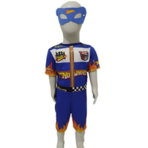 Fantasia Roupa Infantil Hot Wheels Estilosa Máscara Shopee Brasil