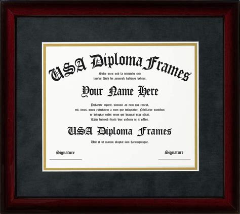 Susimond Cherry Glossy Mahogany Diploma Frame Black Suede And Gold