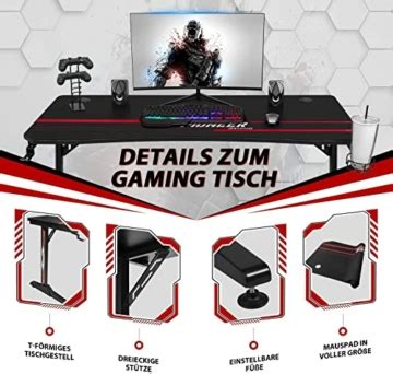 Devoko Gaiming Tisch Cm Gaming Schreibtisch Gamer Computertisch