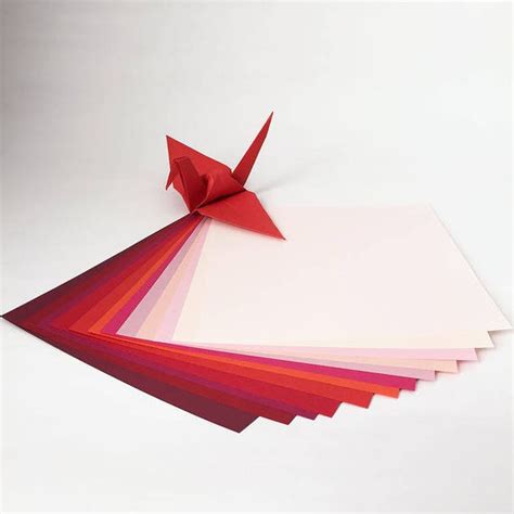 Origami Paper Sheets Red Shades Tant Paper Etsy