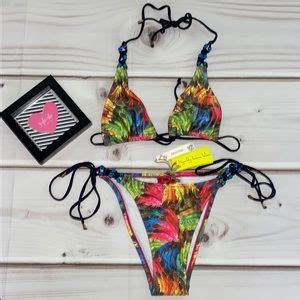 Tigerlily Swim Tigerlily Womens Piece Bikini Set Rainbow Poshmark