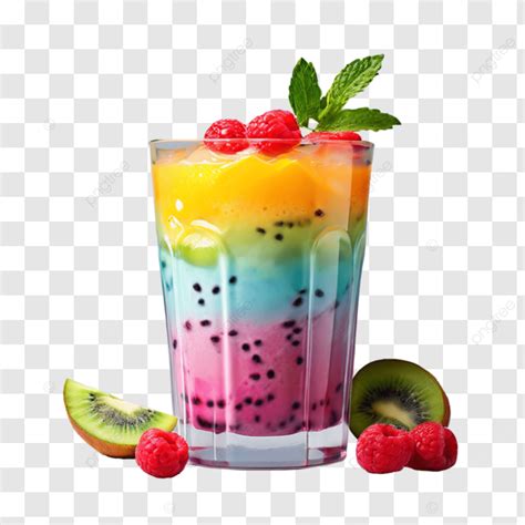 3d Batido Bebida Verano Delicioso Refrescante Arco Iris Fruta Hielo