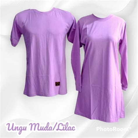 Jual S Xxxl Kaos Polos Oblong Couple Ungu Muda Tunik Muslimah Seragam