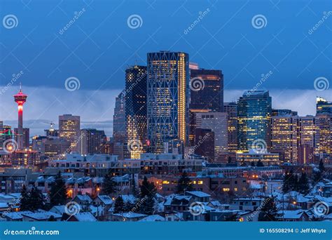 Calgary`s Skyline on a Cold Winter Day Editorial Stock Image - Image of ...