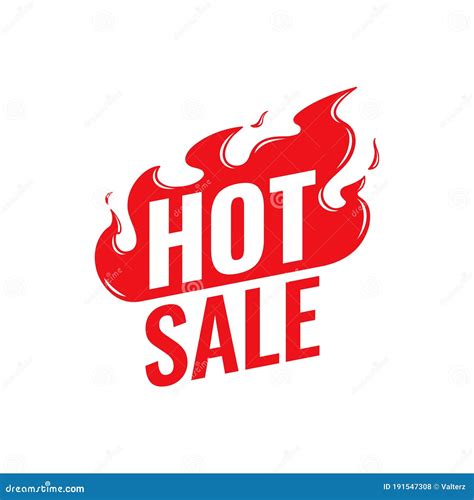 Hot Sale Vector Icon Flat Promotion Fire Banner Price Tag Hot Sale