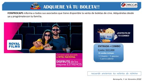 Adquiere Ya Tu Boleta De Cine Fonprocaps