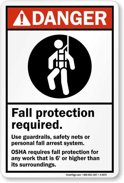 Fall Protection Signs Fall Protection Required Signs