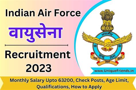 Indian Air Force Recruitment 2023 Monthly Salary Upto 63200 Check