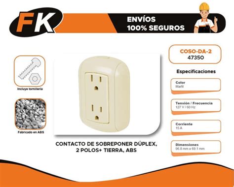 Contacto De Sobreponer Duplex Polos Volteck Fk Ferrekasa