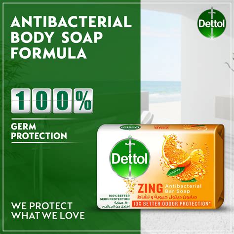 Dettol Zing Antibacterial Bar Soap 10x Better Odour Protection Value